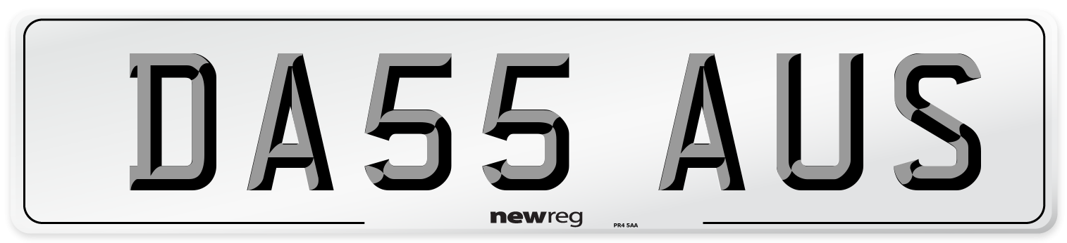 DA55 AUS Number Plate from New Reg